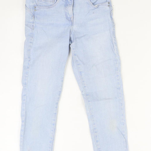 NEXT Womens Blue Cotton Straight Jeans Size 6 L23 in Regular Zip