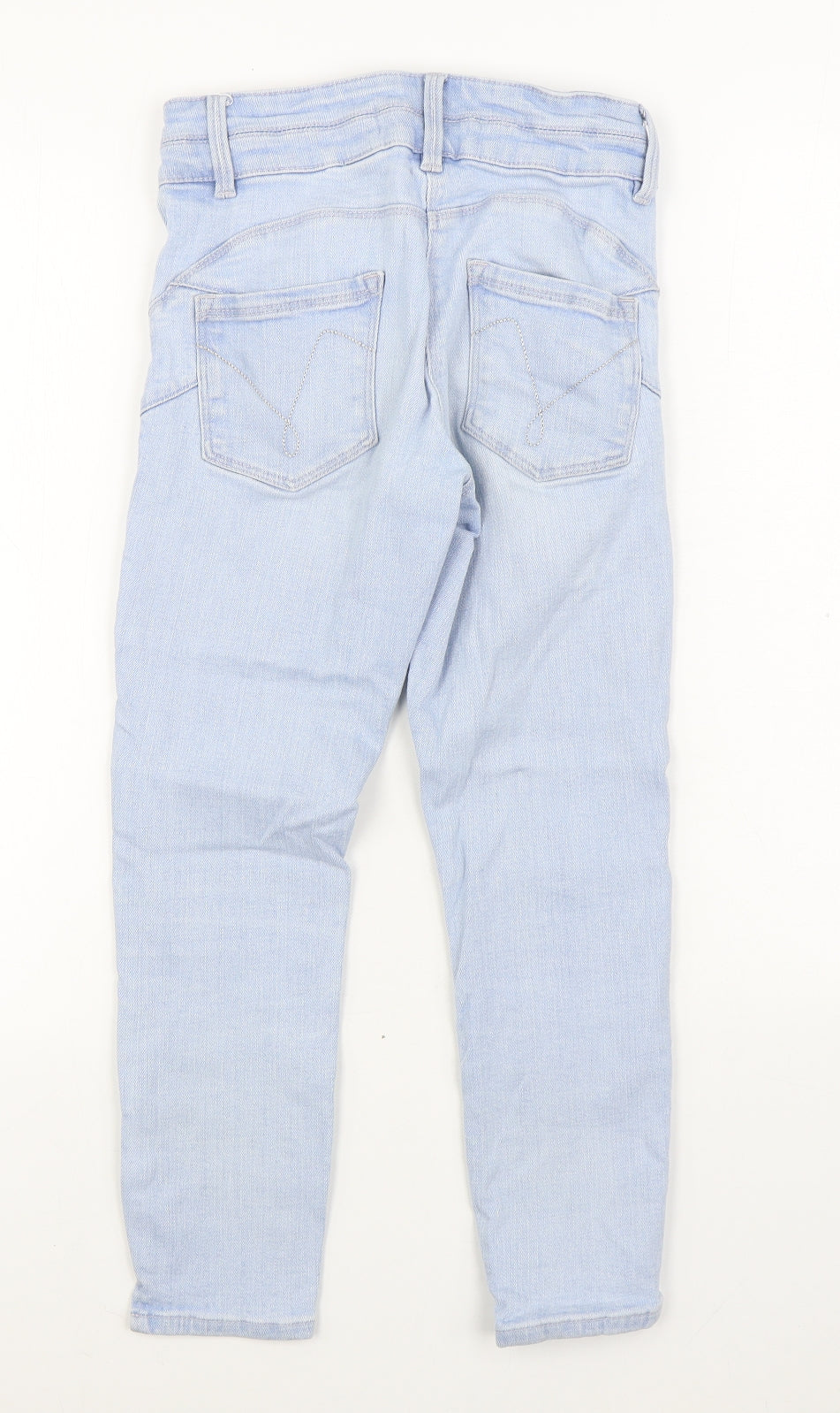 NEXT Womens Blue Cotton Straight Jeans Size 6 L23 in Regular Zip