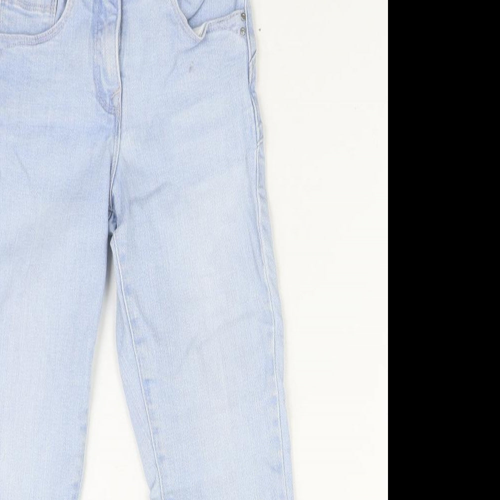 NEXT Womens Blue Cotton Straight Jeans Size 6 L23 in Regular Zip