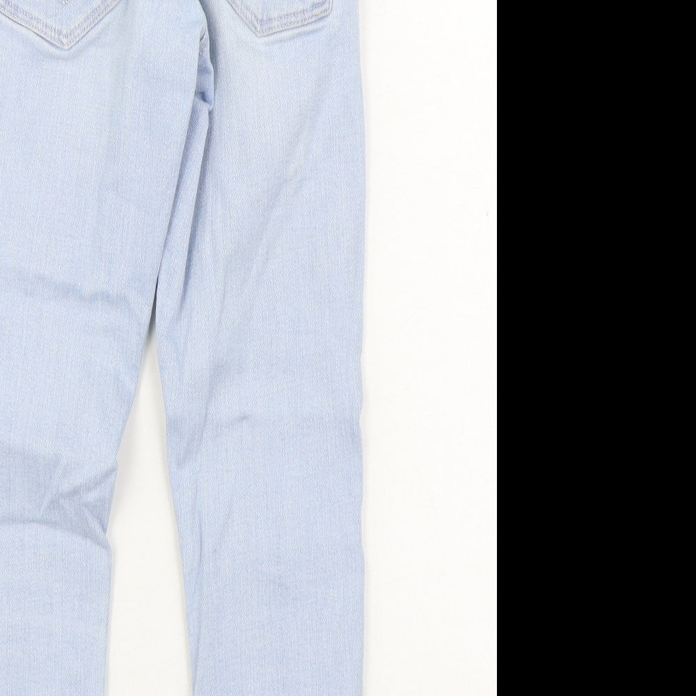 NEXT Womens Blue Cotton Straight Jeans Size 6 L23 in Regular Zip