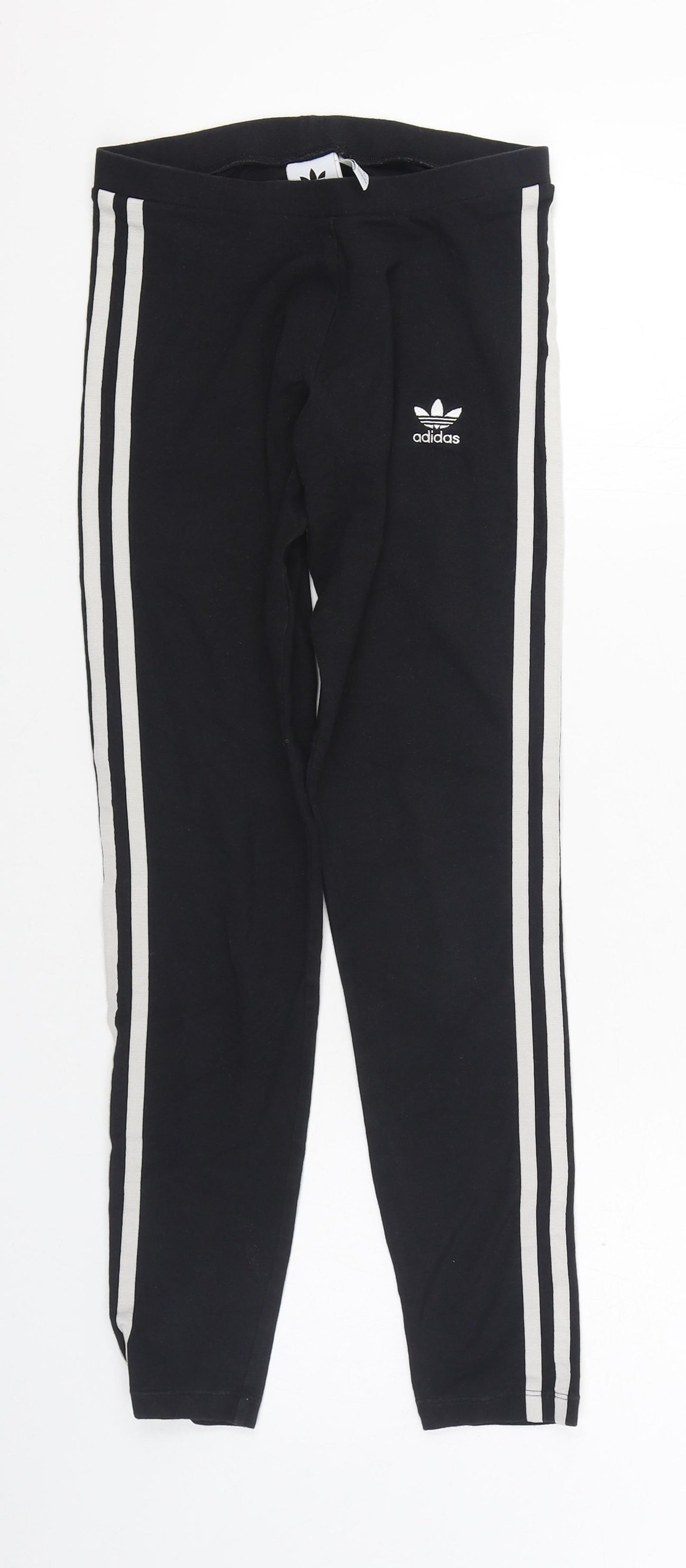 adidas Womens Black Cotton Jogger Leggings Size 8 L26 in
