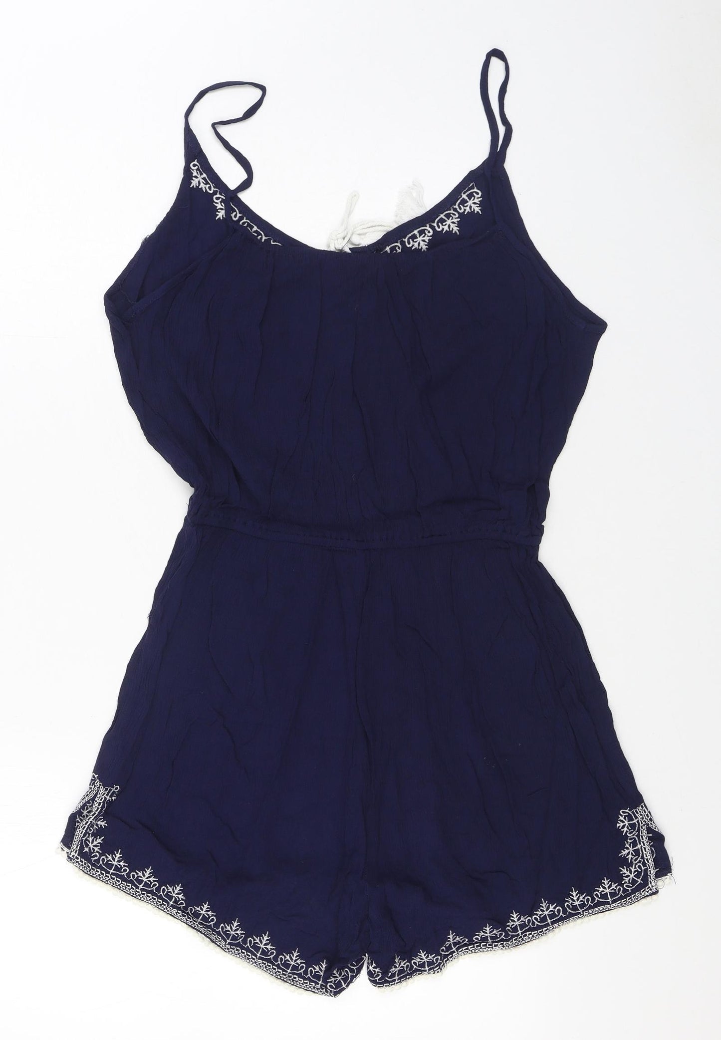 Brave Soul Womens Blue Viscose Playsuit One-Piece Size L Pullover