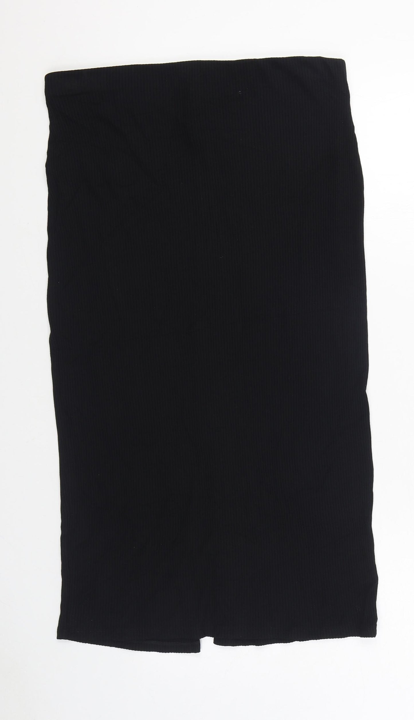 ASOS Womens Black Viscose Straight & Pencil Skirt Size 16 Button
