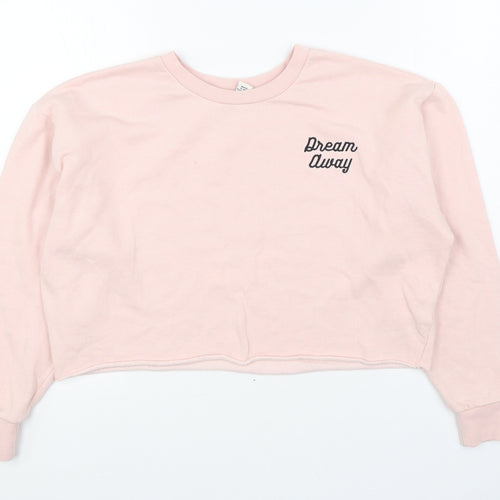 FOREVER 21 Womens Pink Cotton Pullover Sweatshirt Size M Pullover