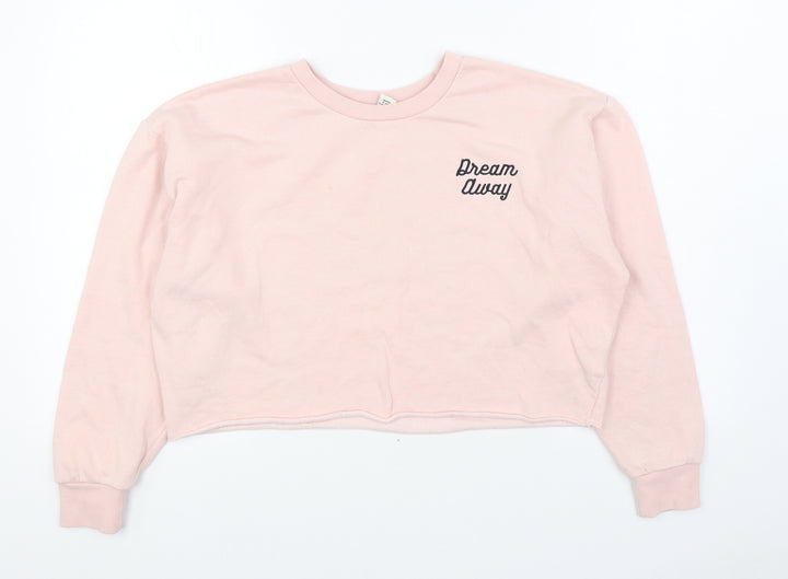 FOREVER 21 Womens Pink Cotton Pullover Sweatshirt Size M Pullover