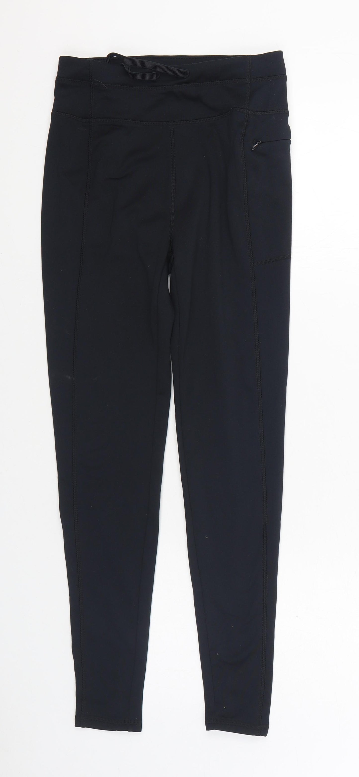 F&F Womens Black Polyester Jogger Leggings Size 8 L28 in