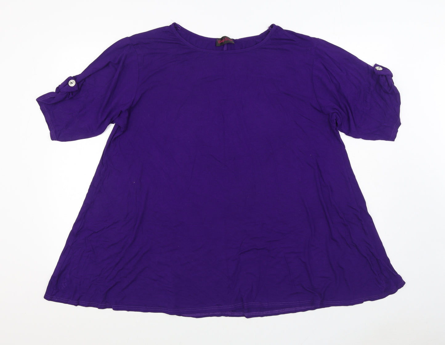 Candy Crush Womens Purple Viscose Basic Blouse Size XL Boat Neck