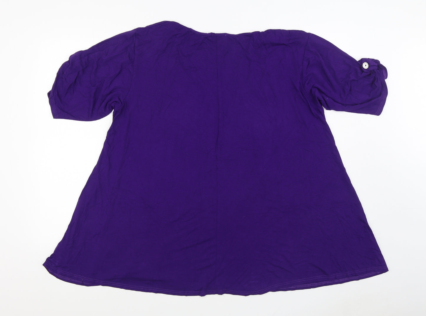Candy Crush Womens Purple Viscose Basic Blouse Size XL Boat Neck