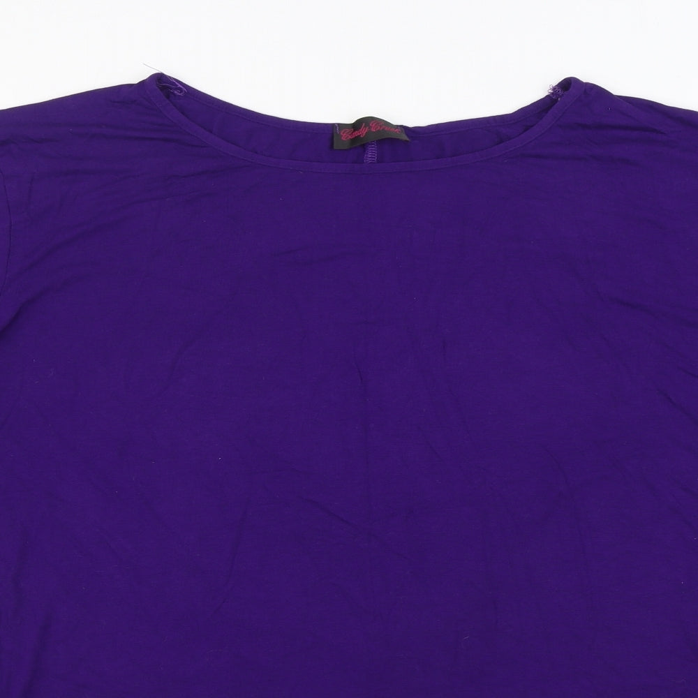 Candy Crush Womens Purple Viscose Basic Blouse Size XL Boat Neck