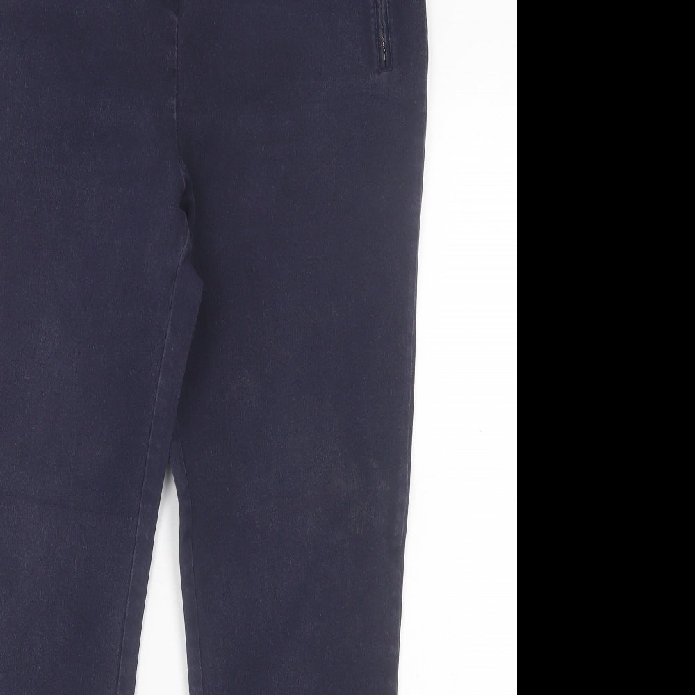 Marks and Spencer Womens Blue Cotton Straight Jeans Size 14 L28 in Regular Hook & Eye