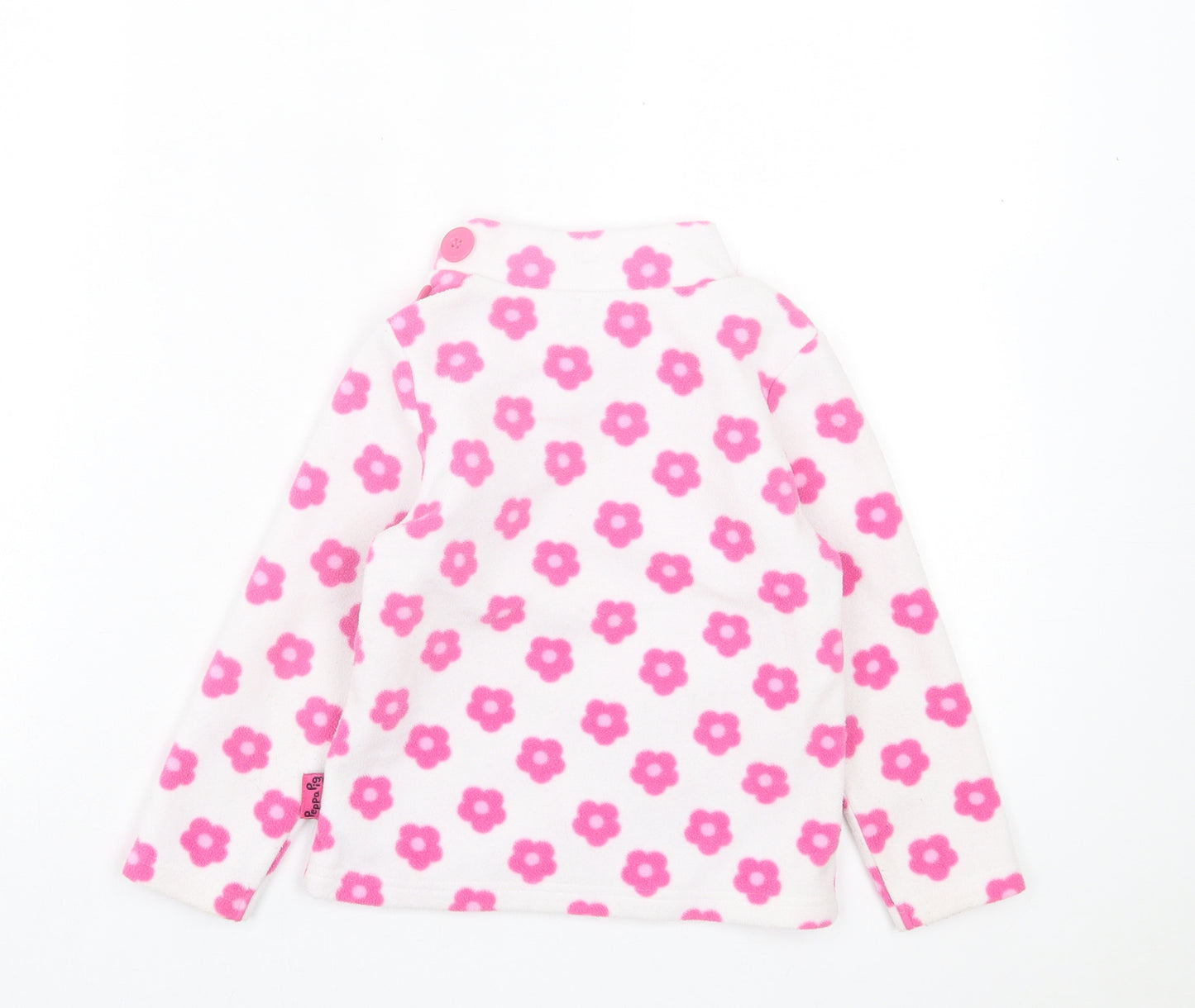 Mothercare Girls White Floral Basic Coat Jacket Size 3-4 Years Button - Peppa pig