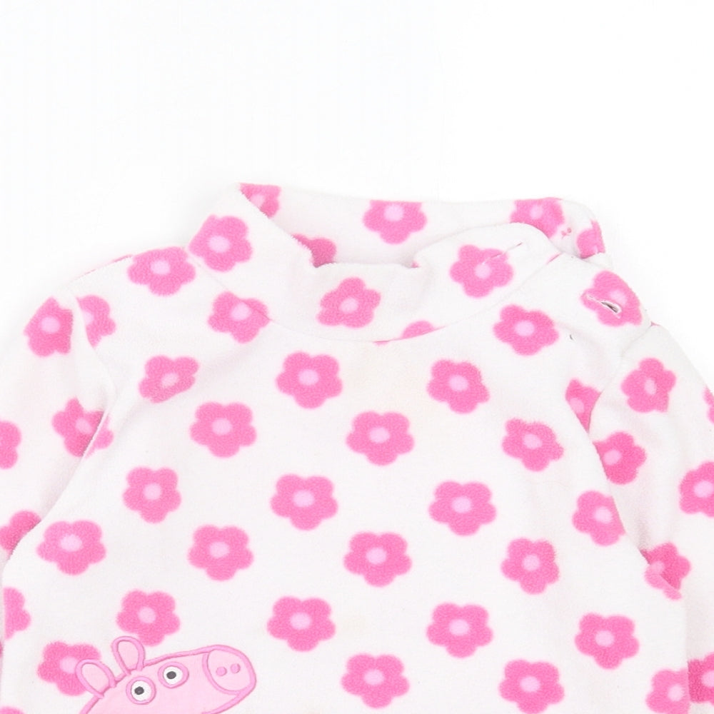 Mothercare Girls White Floral Basic Coat Jacket Size 3-4 Years Button - Peppa pig