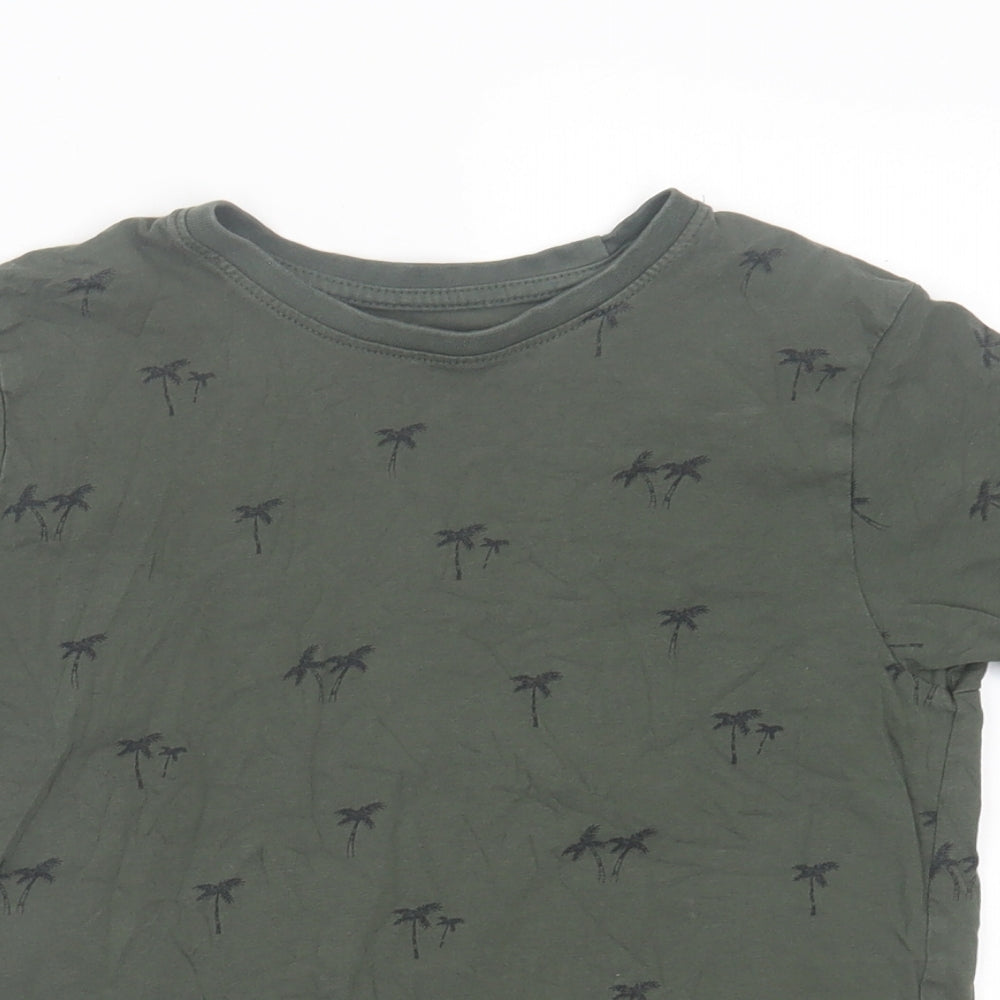Primark Boys Green Cotton Basic T-Shirt Size 9-10 Years Crew Neck Pullover