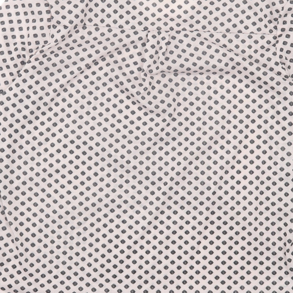 H&M Womens Pink Geometric Polyester Basic Blouse Size M V-Neck