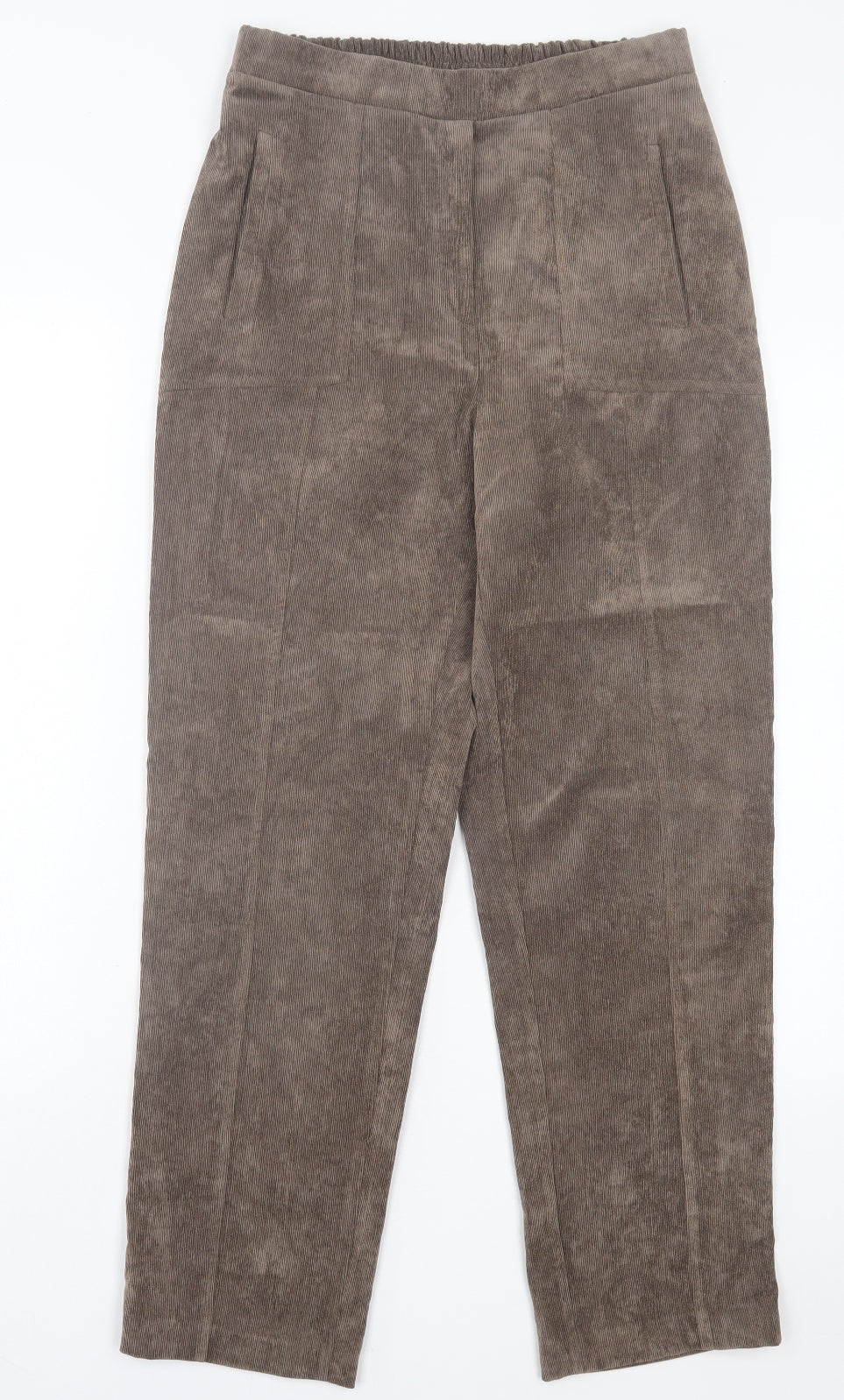 Afibel Womens Brown Polyester Trousers Size 12 L28 in Regular