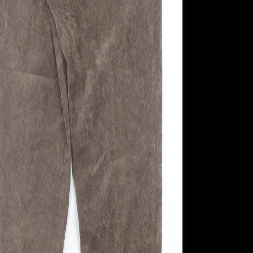 Afibel Womens Brown Polyester Trousers Size 12 L28 in Regular
