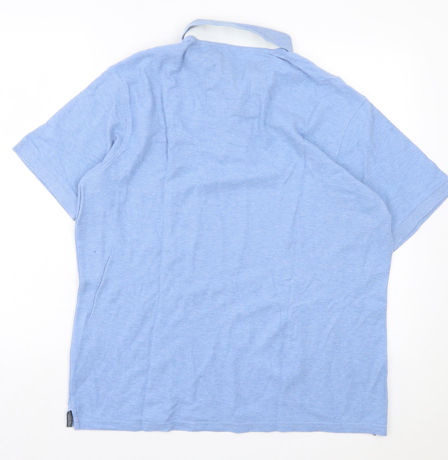 Blue Harbour Mens Blue Cotton Polo Size XL Collared Button