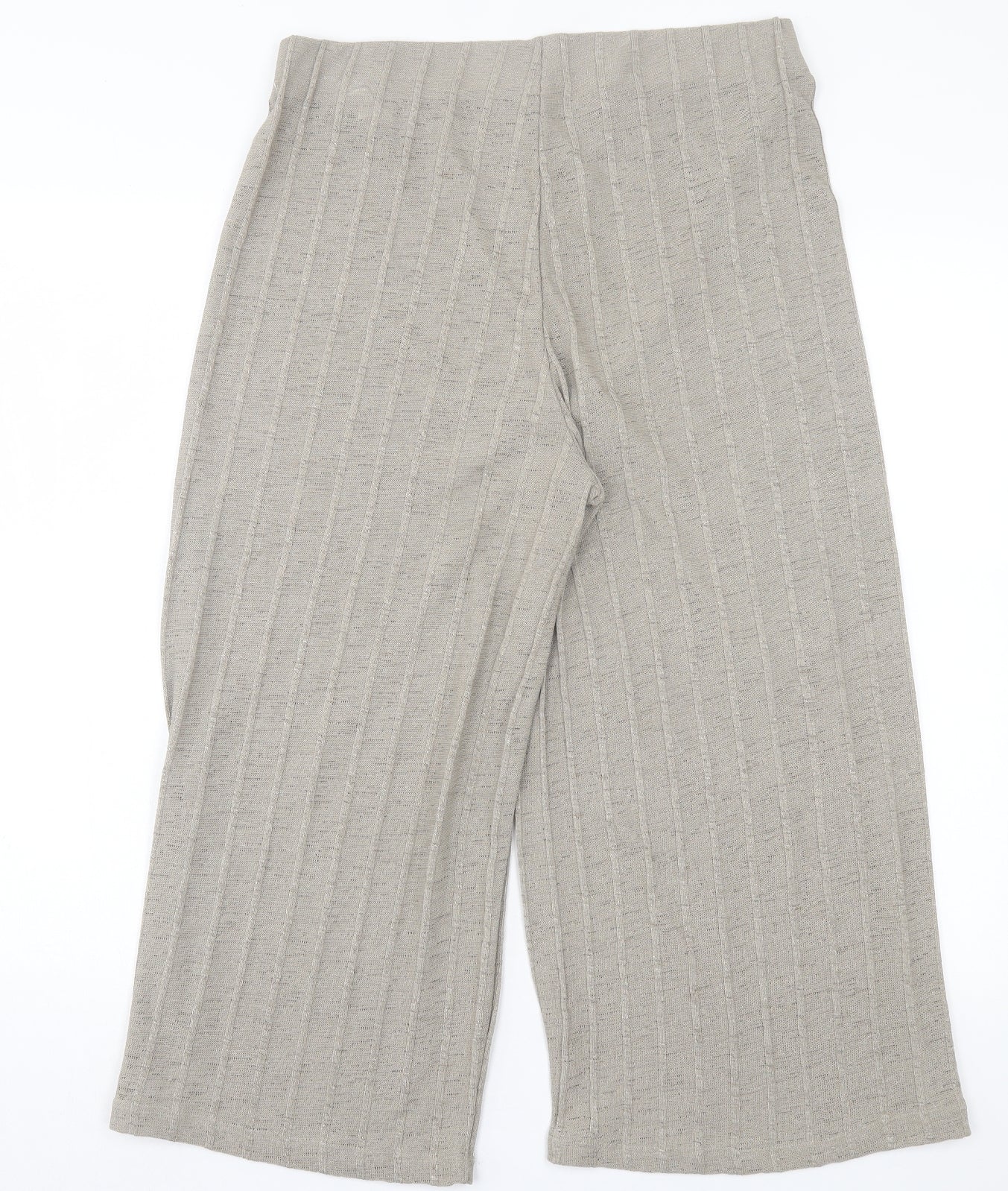 Zara Womens Grey Polyester Cropped Trousers Size L L21 in Regular