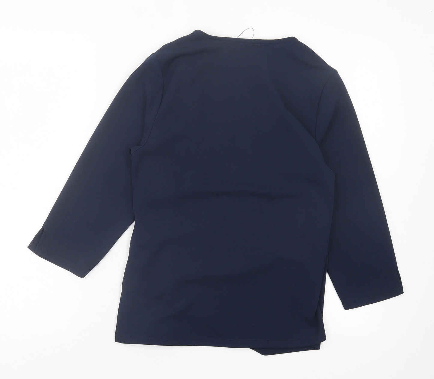 Marks and Spencer Womens Blue Polyester Basic Blouse Size 16 V-Neck