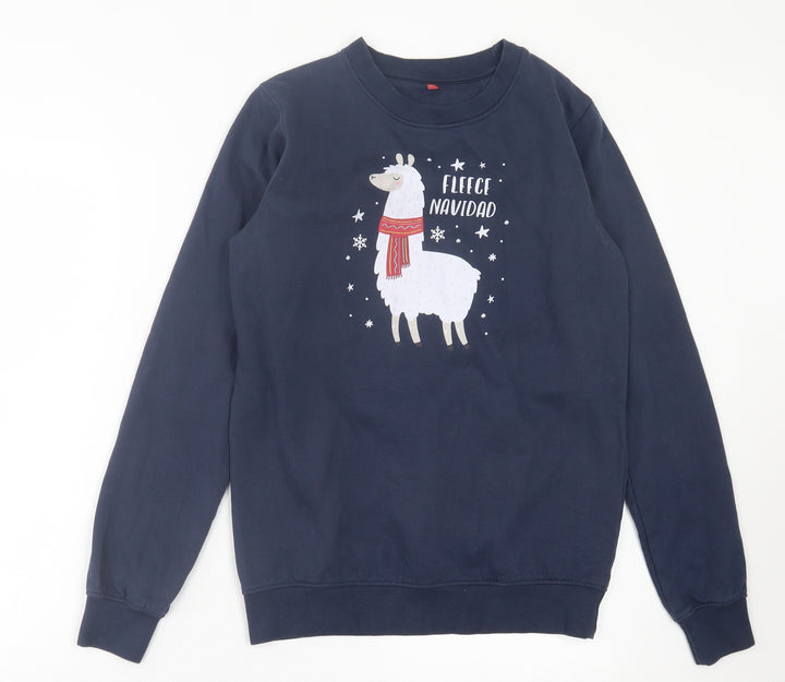 Preworn Womens Blue Cotton Pullover Sweatshirt Size 8 Pullover