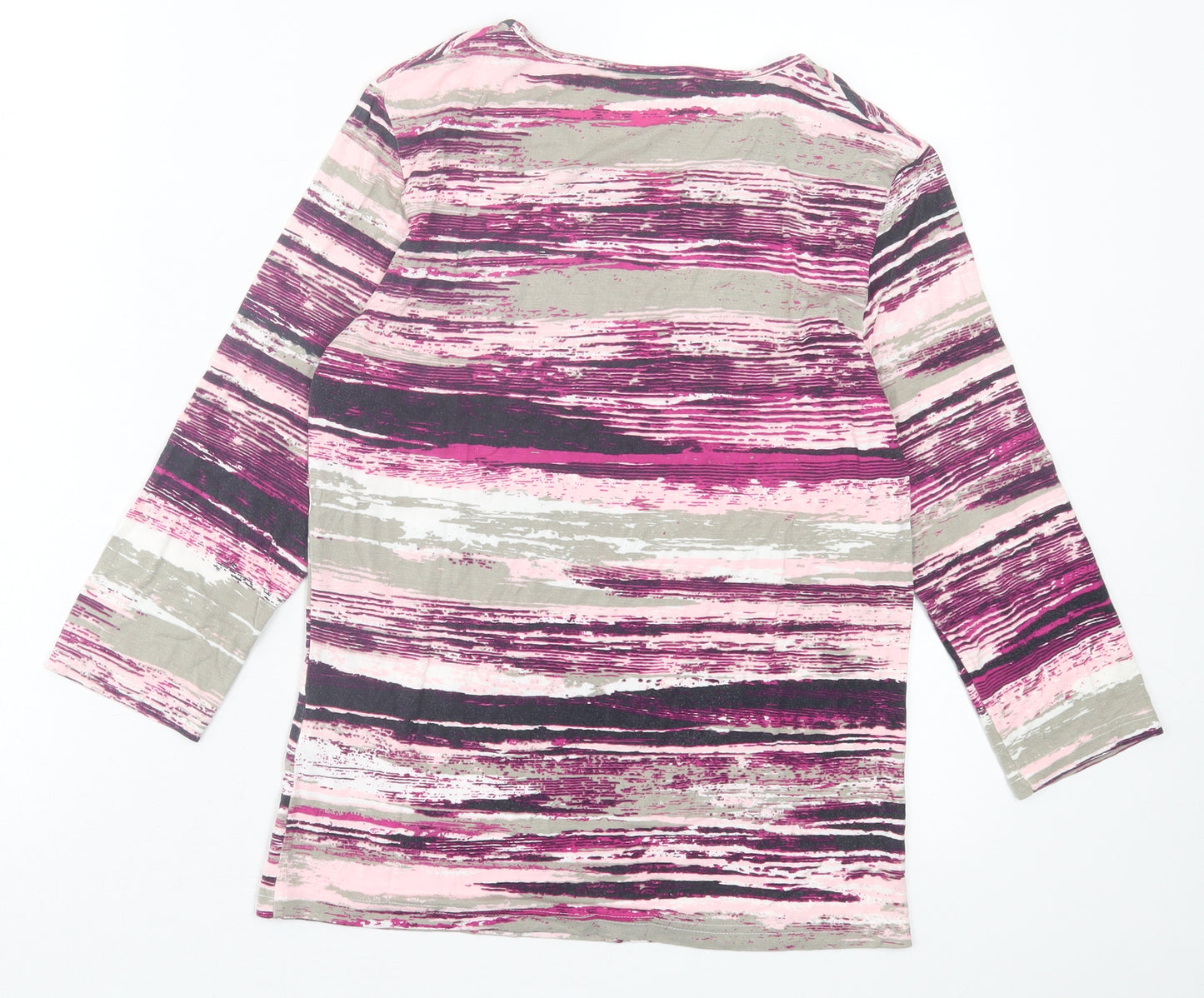 Damart Womens Purple Viscose Basic T-Shirt Size 12 Crew Neck