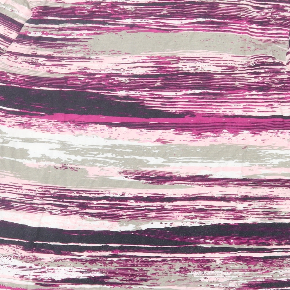 Damart Womens Purple Viscose Basic T-Shirt Size 12 Crew Neck