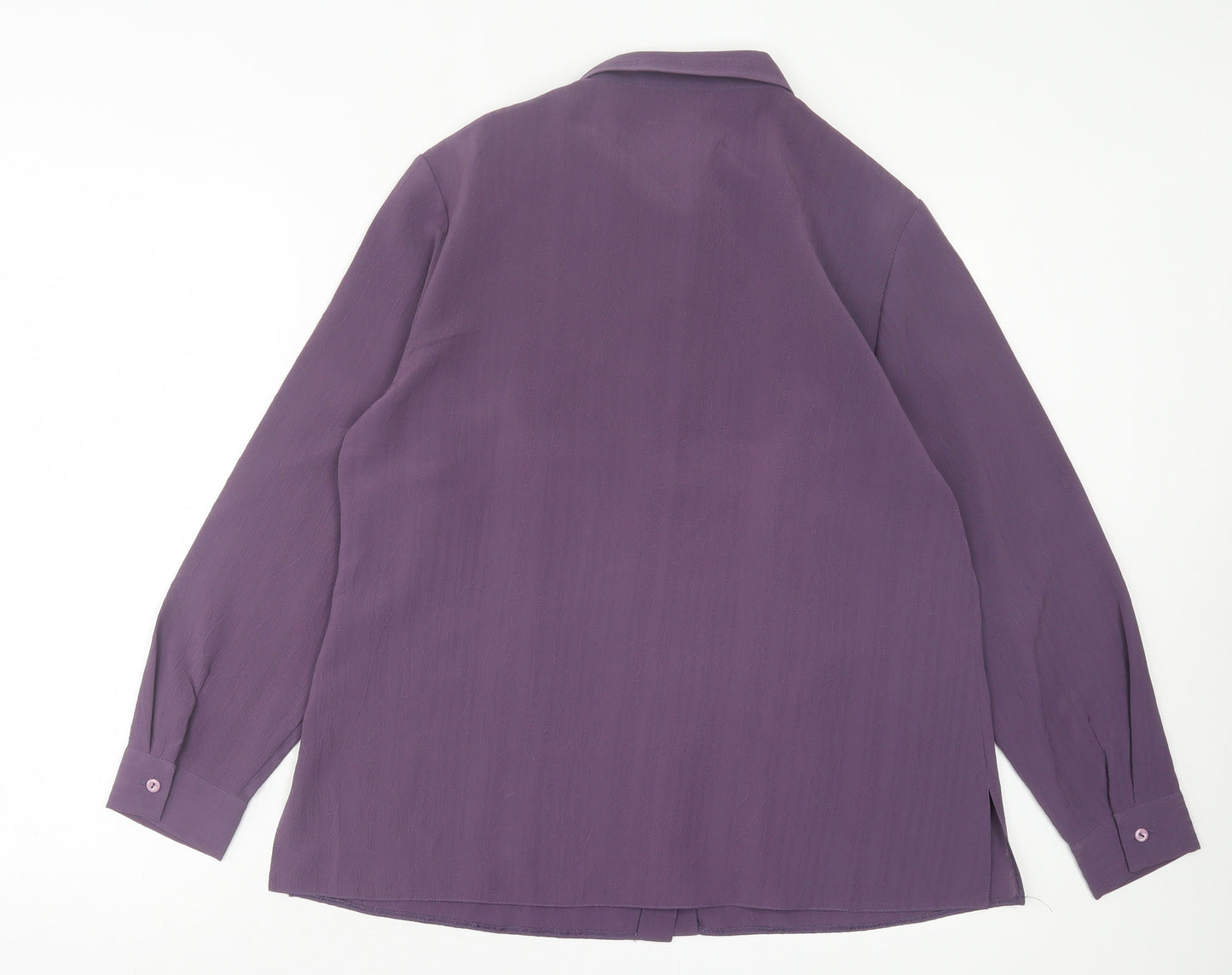 FOSBY Womens Purple Polyester Basic Button-Up Size 18 Collared