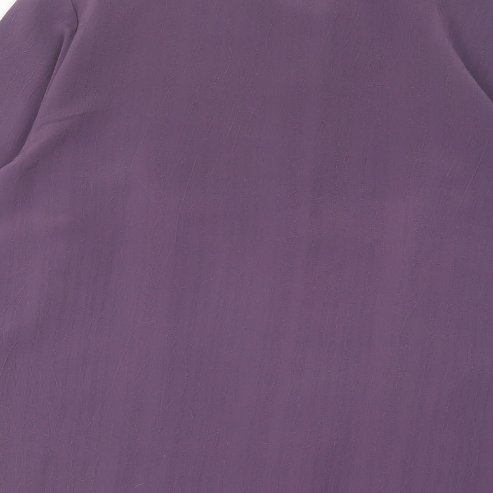 FOSBY Womens Purple Polyester Basic Button-Up Size 18 Collared