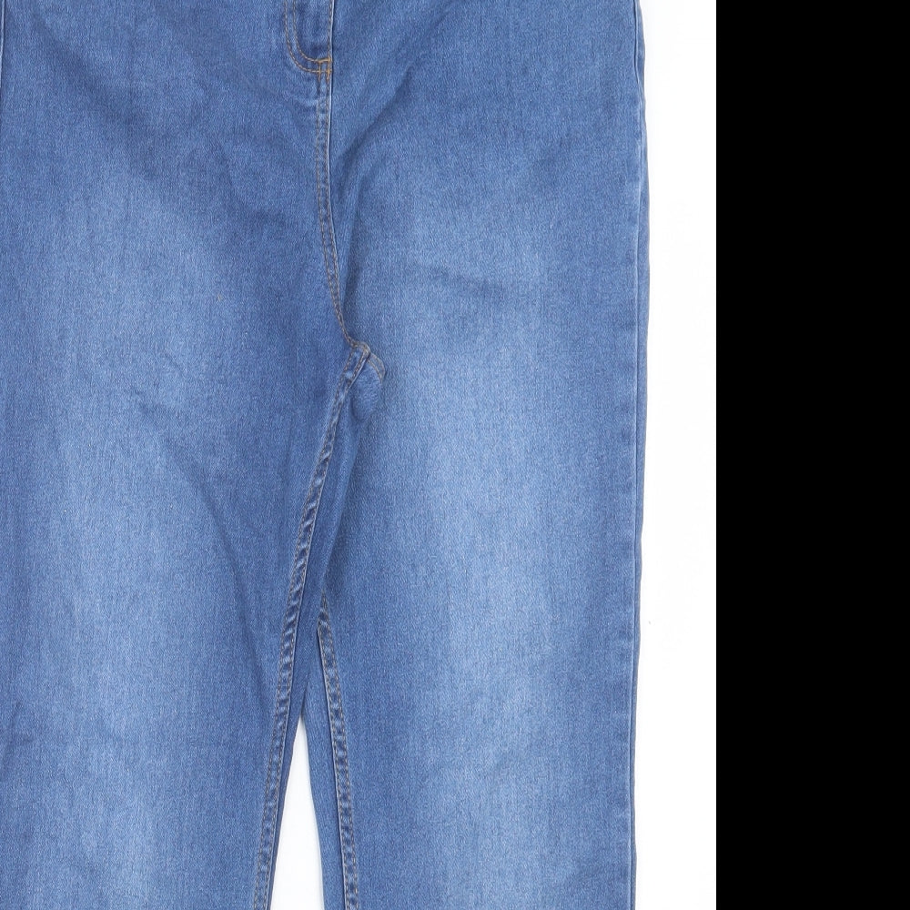 Matalan Womens Blue Cotton Bootcut Jeans Size 14 L28 in Regular Button