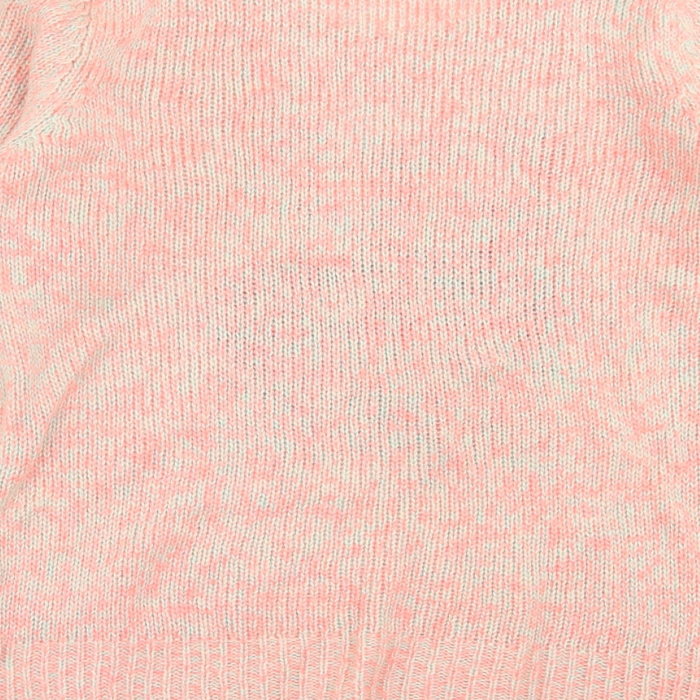 George Womens Pink Crew Neck Acrylic Pullover Jumper Size 16