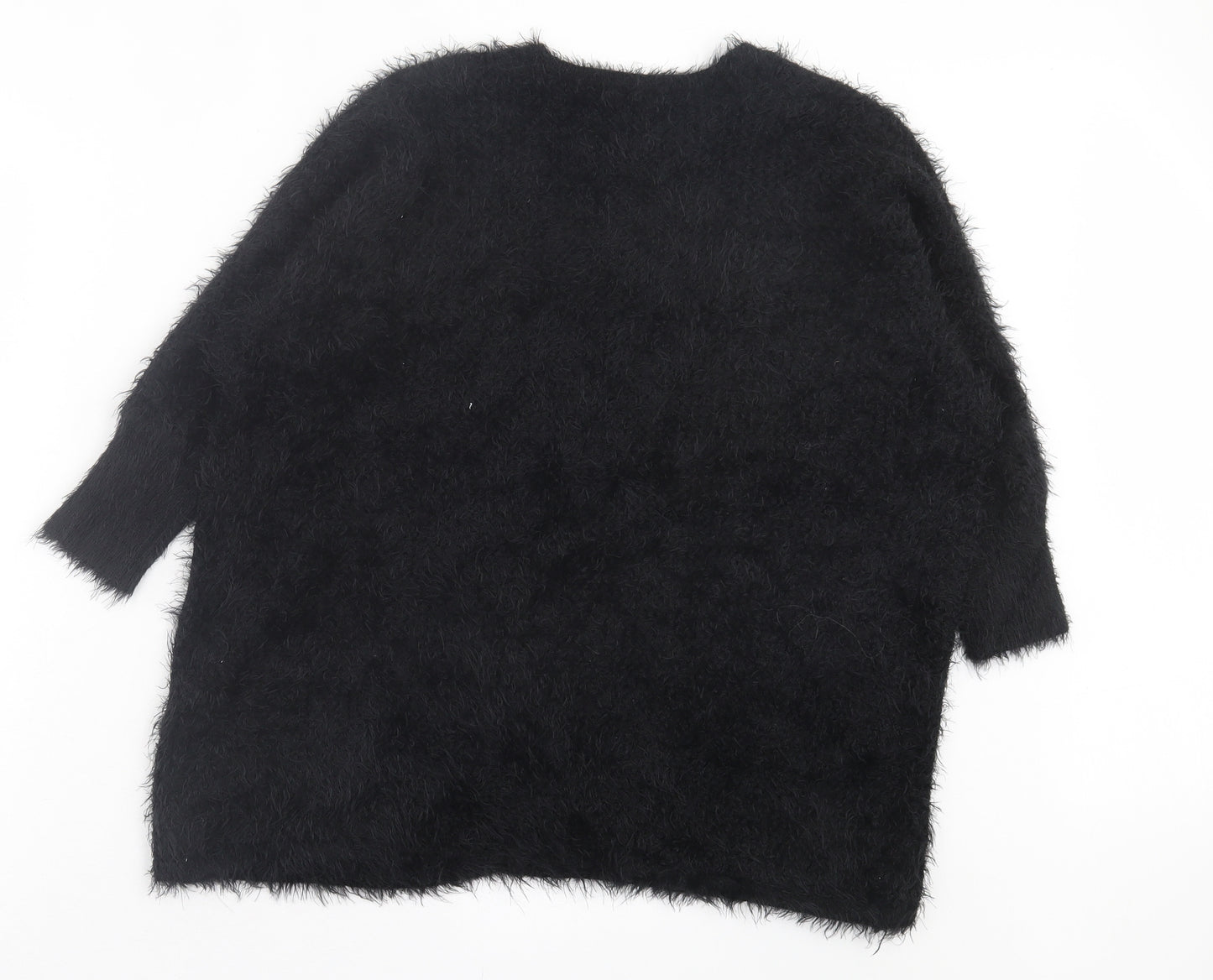 FOREVER 21 Womens Black V-Neck Nylon Cardigan Jumper Size S