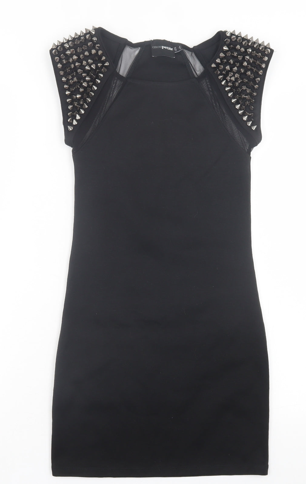ASOS Womens Black Polyester Bodycon Size 6 Crew Neck Pullover
