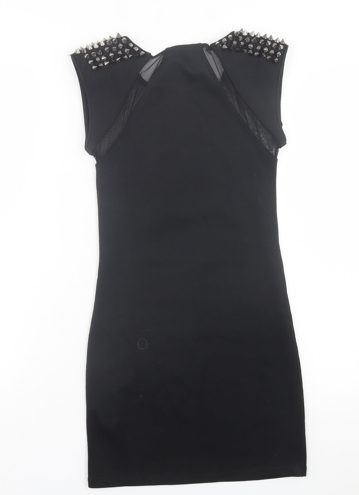 ASOS Womens Black Polyester Bodycon Size 6 Crew Neck Pullover