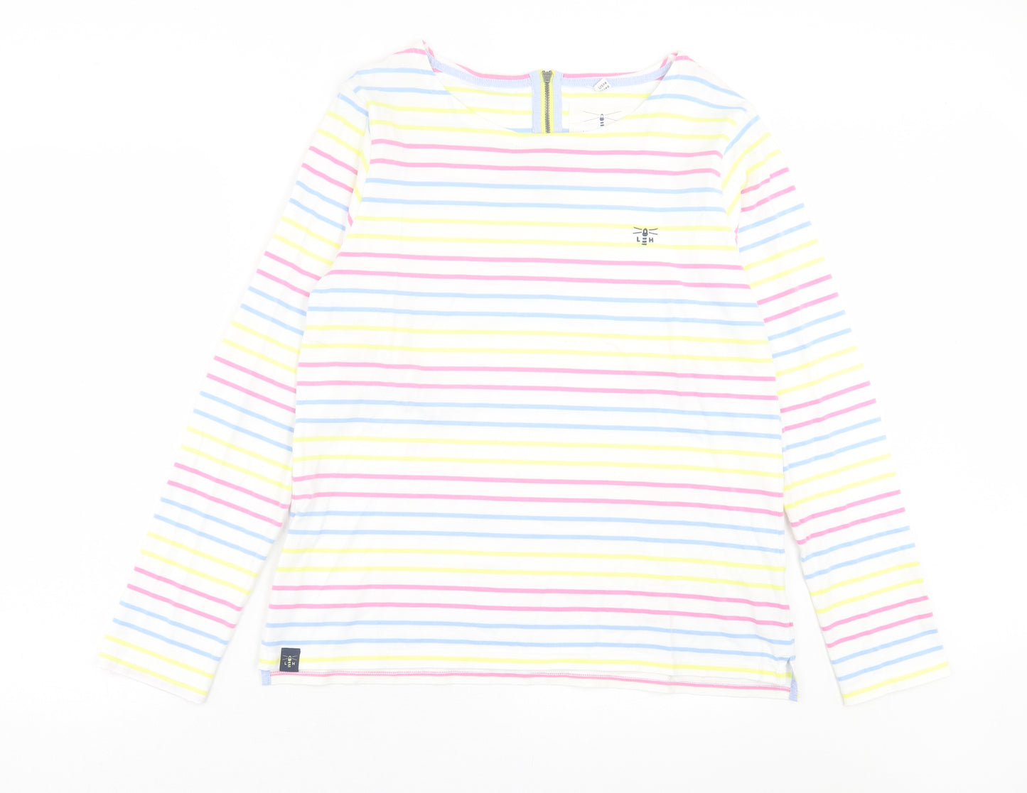 LIGHTHOUSE Womens Multicoloured Striped Cotton Basic T-Shirt Size 18 Crew Neck