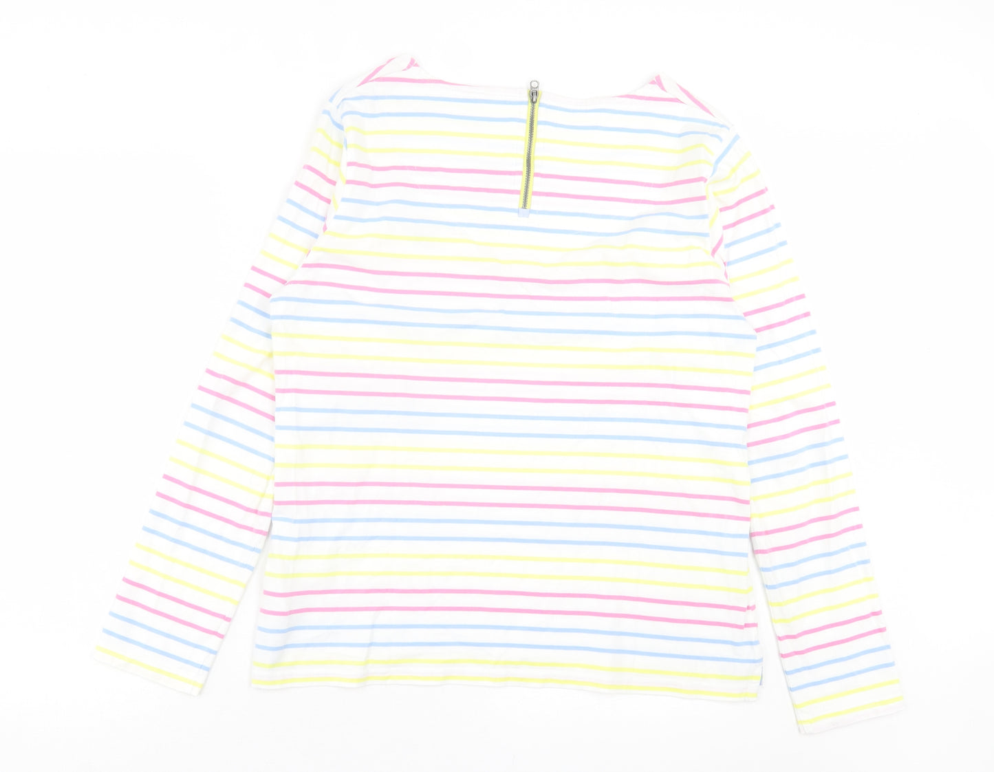 LIGHTHOUSE Womens Multicoloured Striped Cotton Basic T-Shirt Size 18 Crew Neck