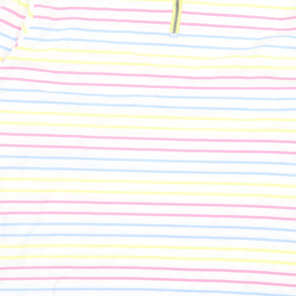 LIGHTHOUSE Womens Multicoloured Striped Cotton Basic T-Shirt Size 18 Crew Neck