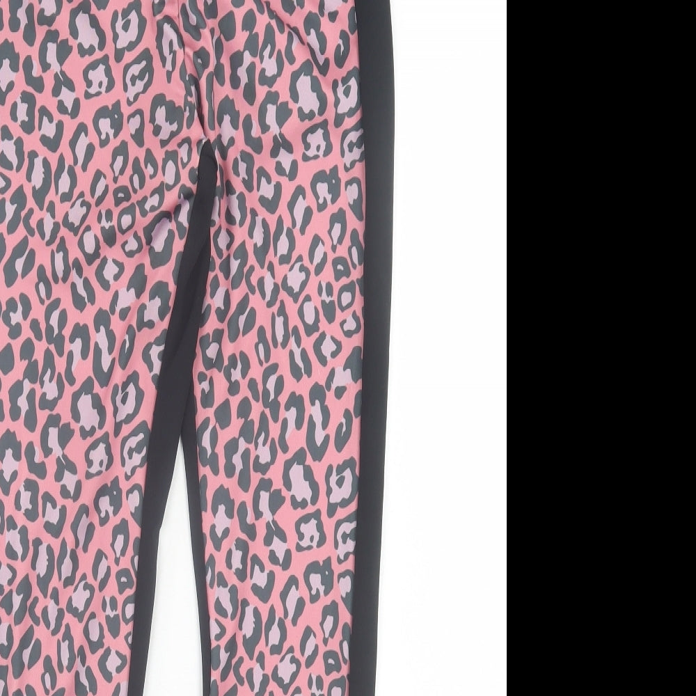 George Womens Pink Animal Print Polyester Capri Leggings Size S L27 in Regular Pullover