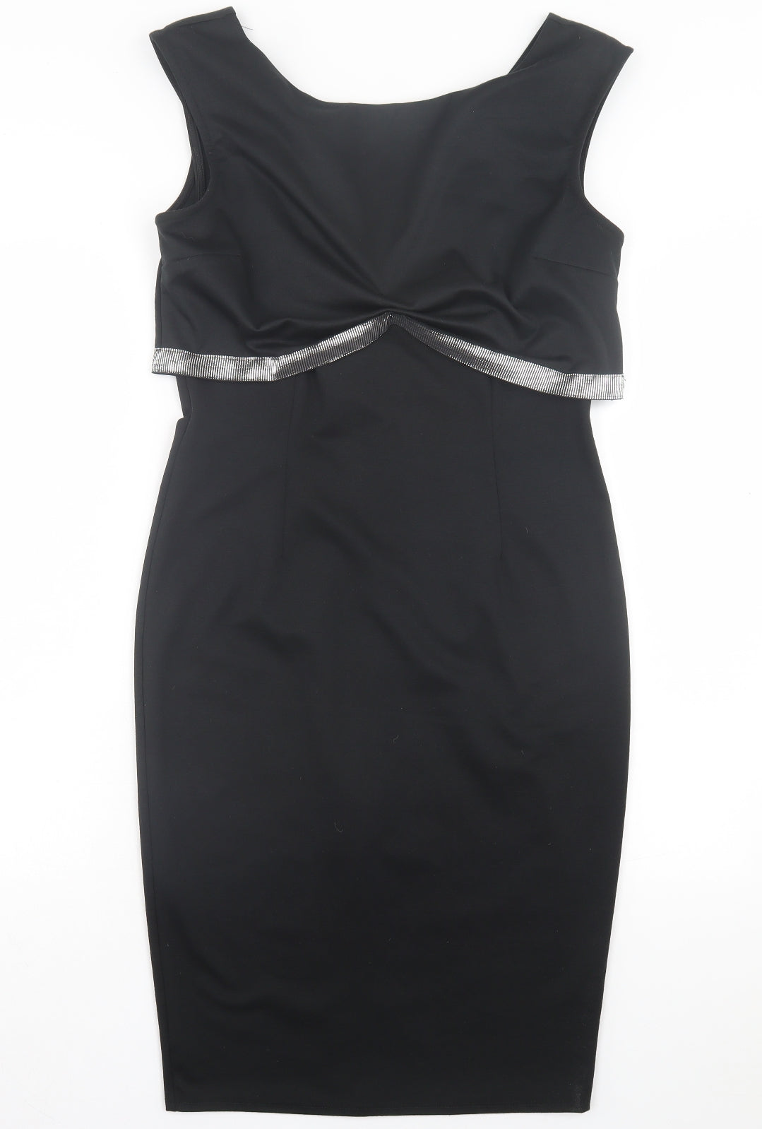 Papaya Womens Black Polyester Bodycon Size 10 Boat Neck Pullover