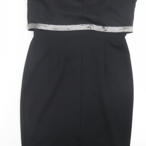 Papaya Womens Black Polyester Bodycon Size 10 Boat Neck Pullover
