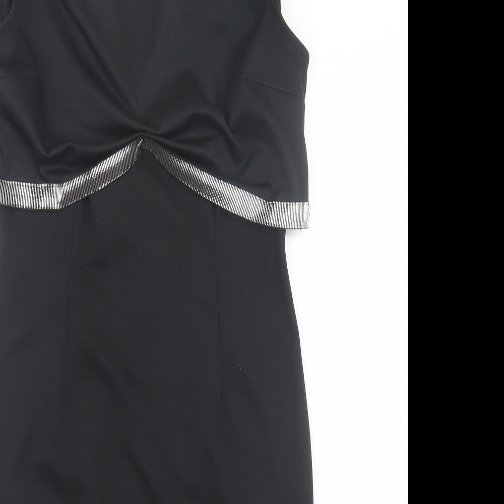 Papaya Womens Black Polyester Bodycon Size 10 Boat Neck Pullover