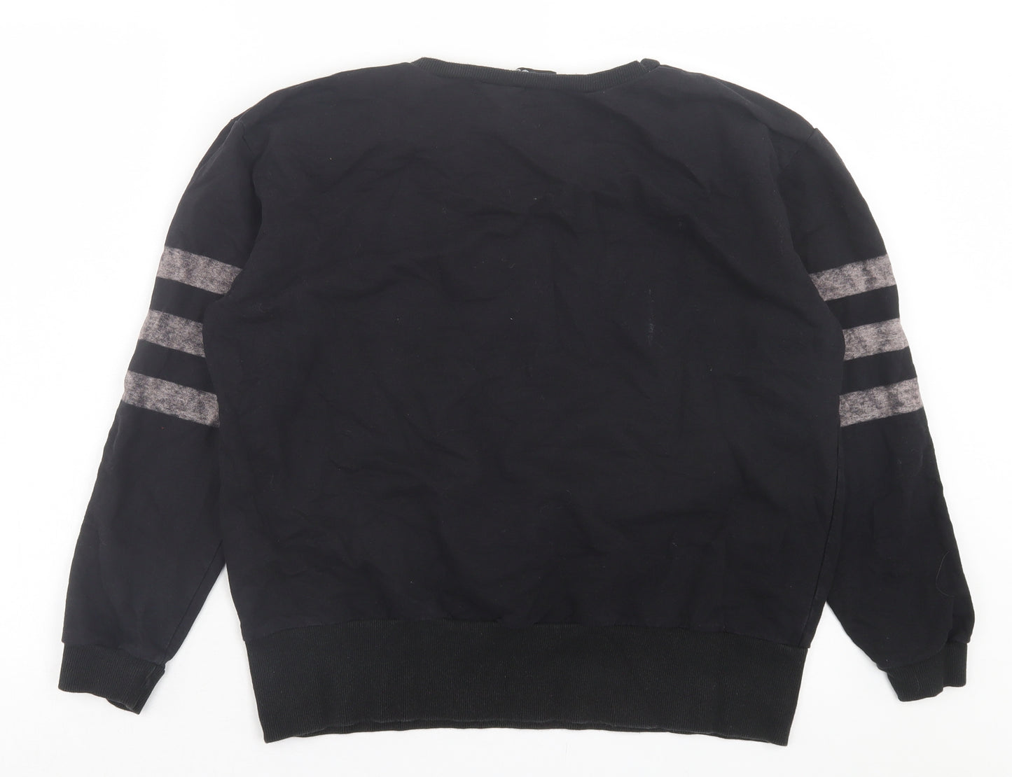 Quiz Womens Black Cotton Pullover Sweatshirt Size S Pullover