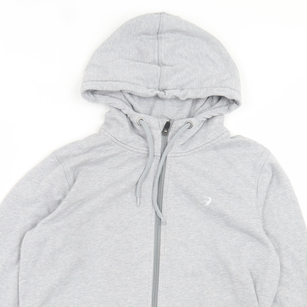 ASICS Mens Grey Cotton Full Zip Hoodie Size L