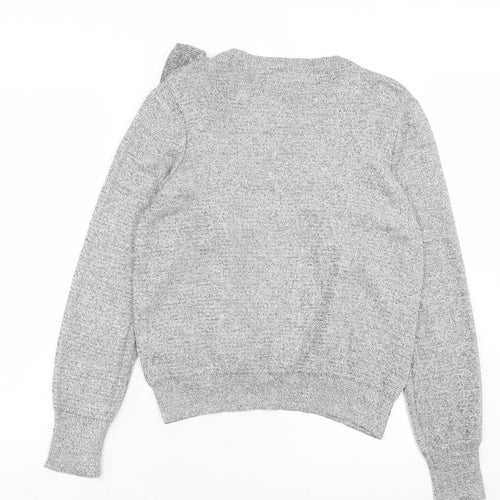 Topshop Womens Grey Crew Neck Viscose Pullover Jumper Size 14