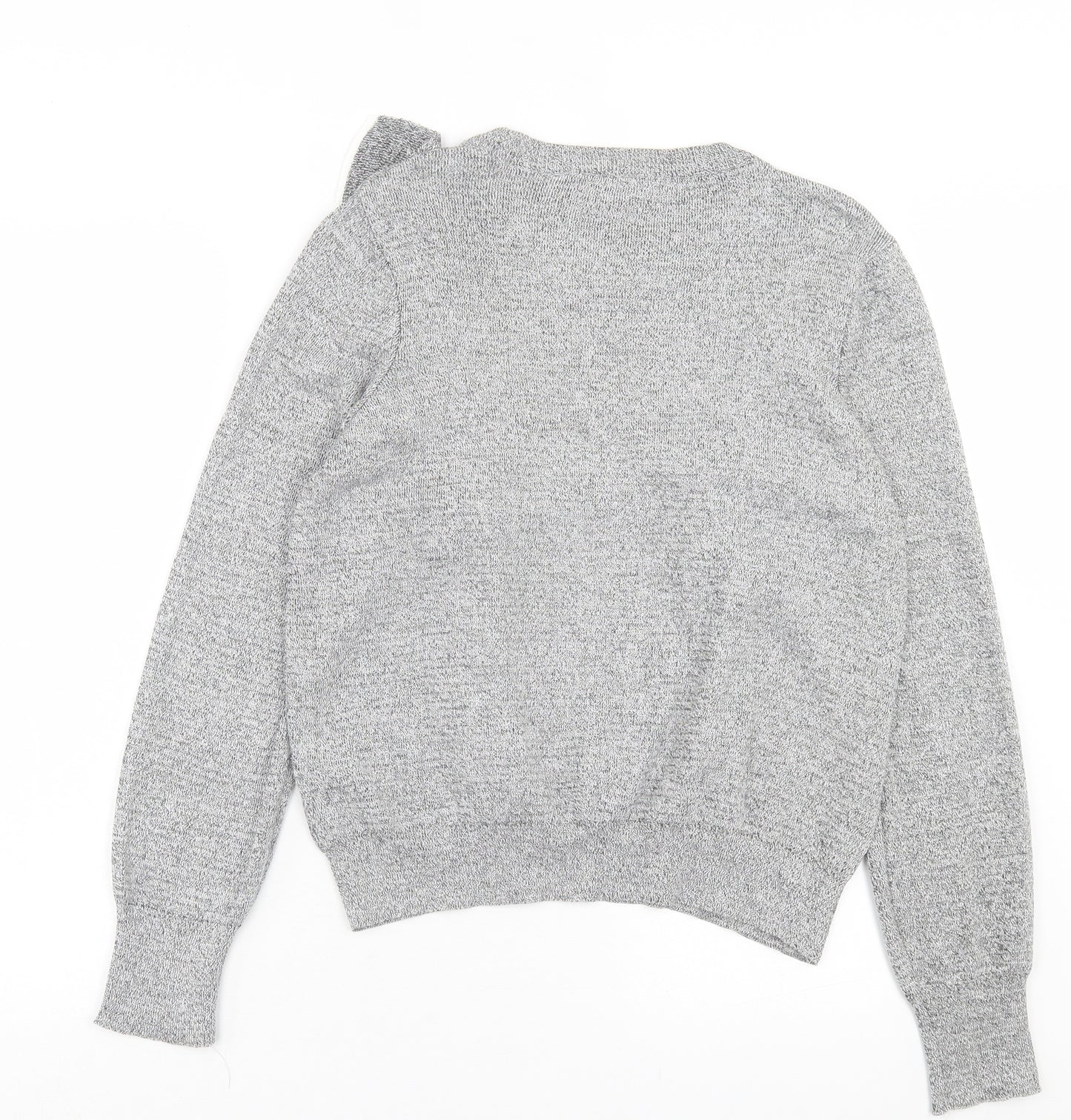 Topshop Womens Grey Crew Neck Viscose Pullover Jumper Size 14