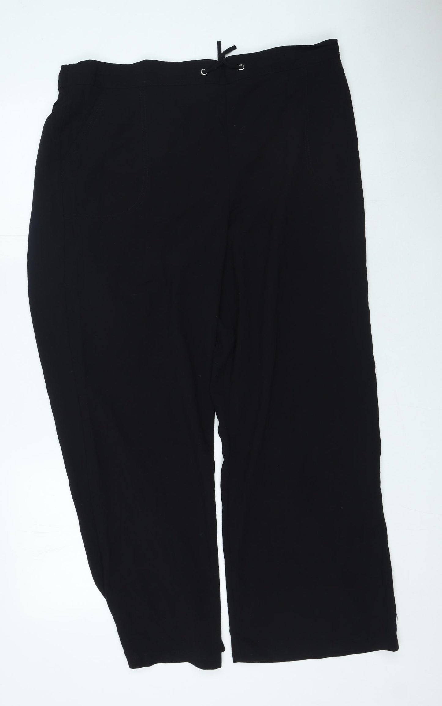 Papaya Womens Black Polyester Jogger Trousers Size 16 L31 in Regular