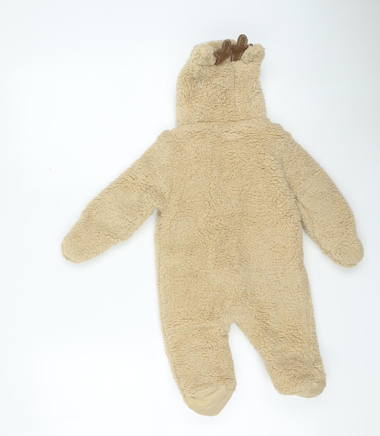 Primark Baby Beige Polyester Babygrow One-Piece Size 6-9 Months - Reindeer