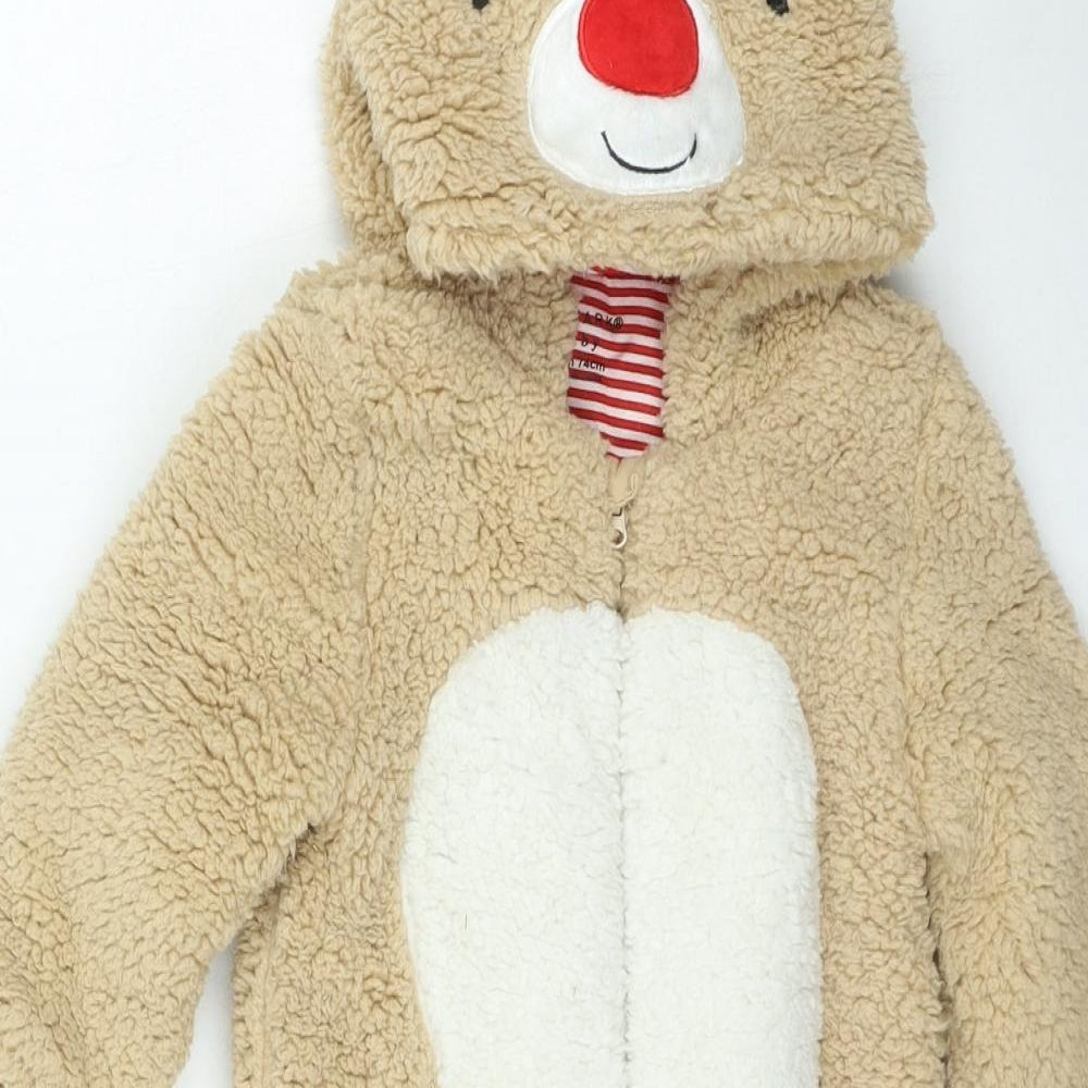 Primark Baby Beige Polyester Babygrow One-Piece Size 6-9 Months - Reindeer