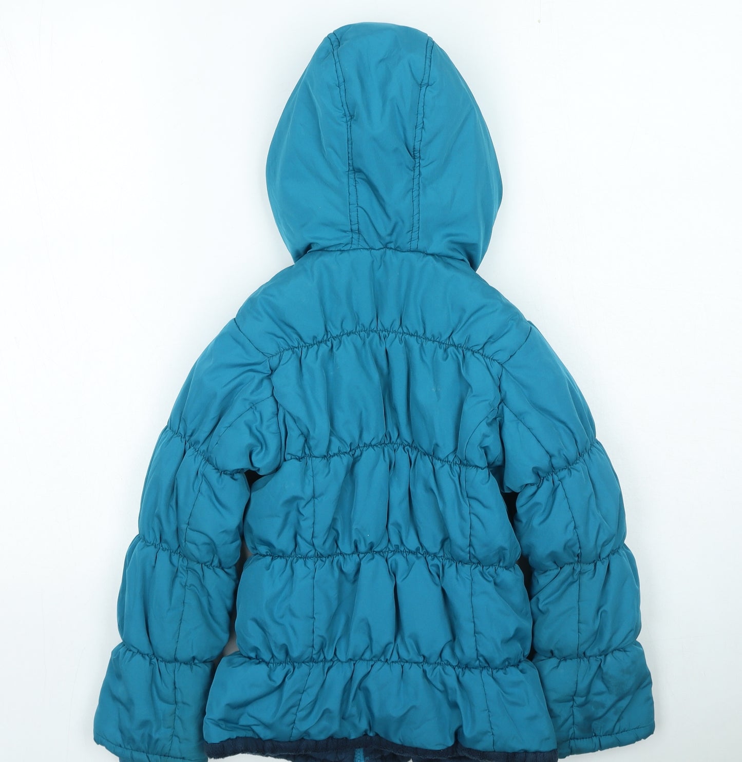 landsend Girls Blue Puffer Jacket Coat Size 5-6 Years