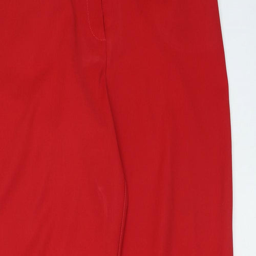 Dorothy Perkins Womens Red Polyester Trousers Size 12 L26 in Regular