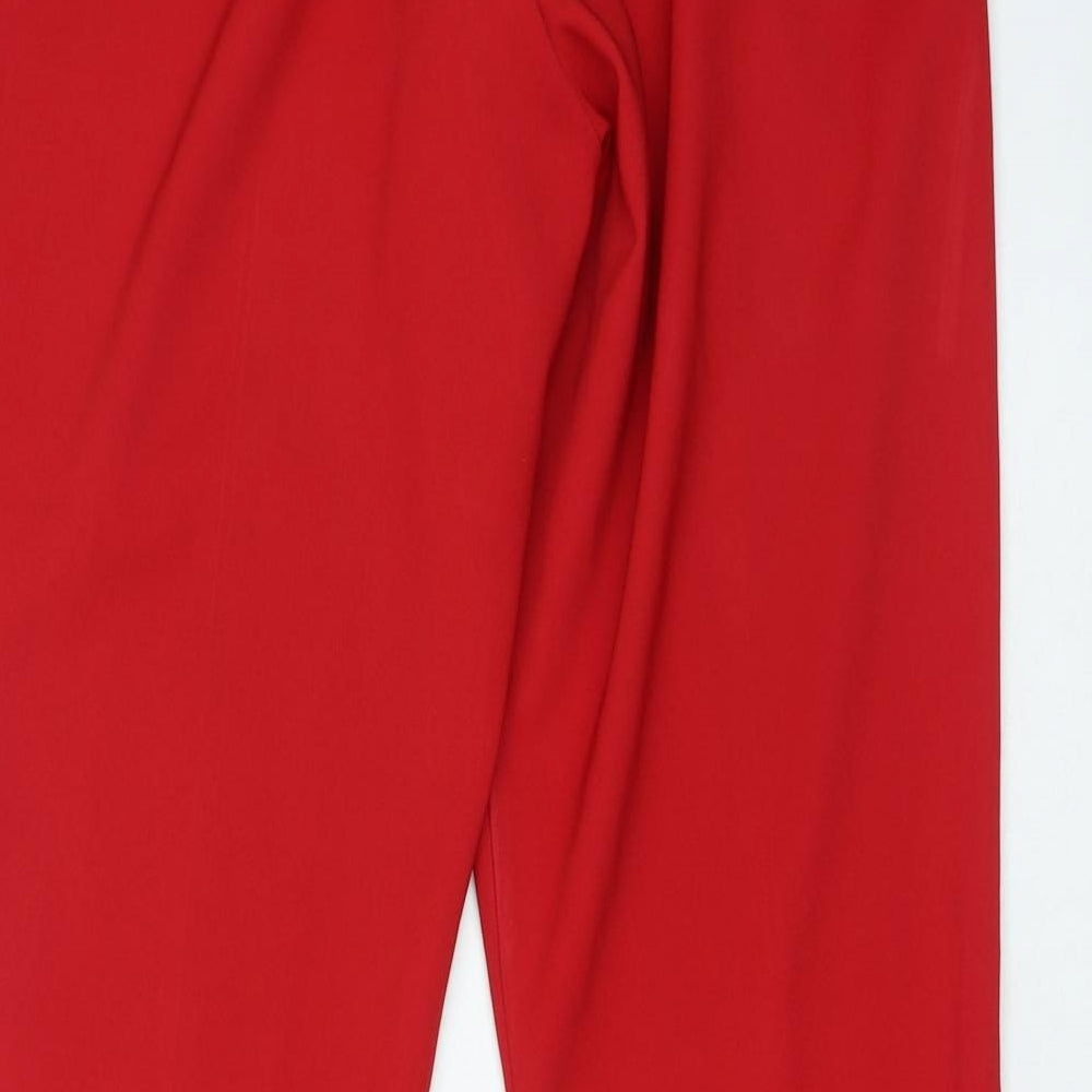 Dorothy Perkins Womens Red Polyester Trousers Size 12 L26 in Regular